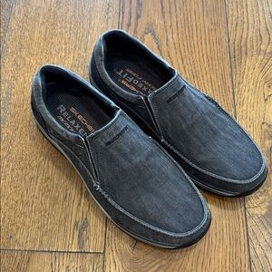 Skechers Creston Moseco Slip On Shoes Men Size 11.5 Charcoal Denim Relaxed Fit